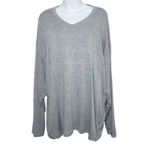 Bleusalt women’s gray oversized long sleeve v neck size 1 small beechwood modal